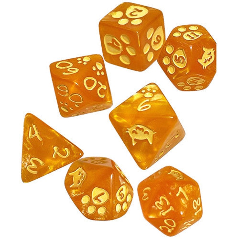 Kitten Dice Set: Orange (7)