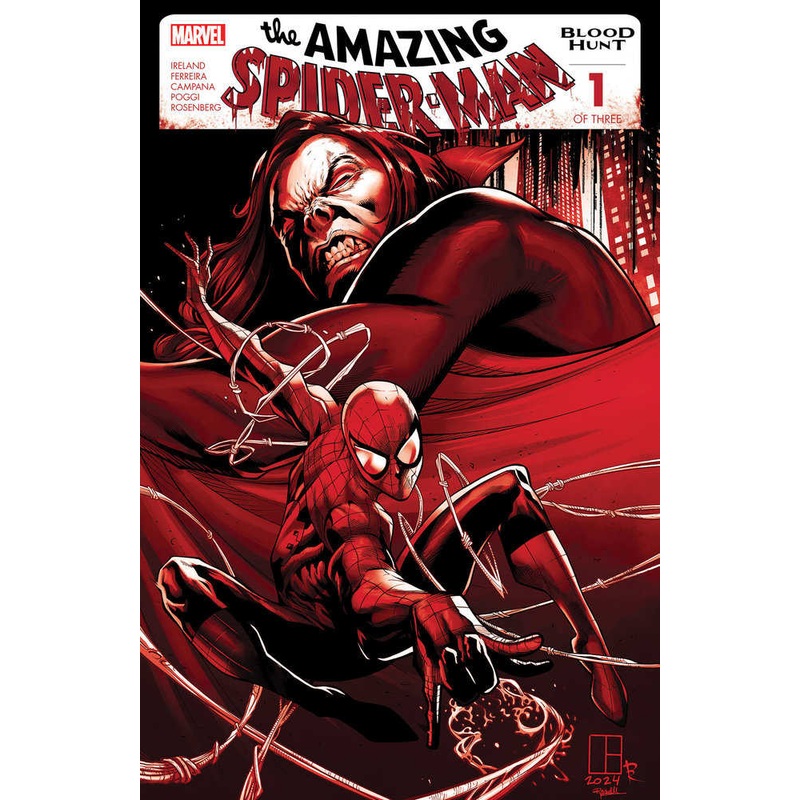 Amazing Spider-Man: Blood Hunt #1 Marcelo Ferreira Blood Soaked 2nd Print Variant [Bh]