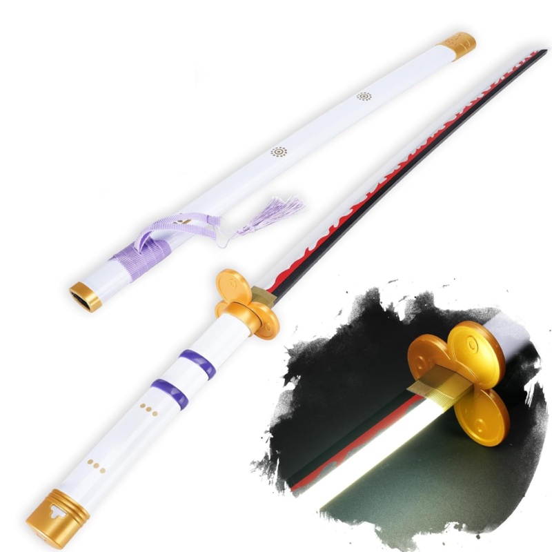 One Piece: Rorono Zoro Yama Enma White Cosplay Replica Led Katana - 40 inches Rechargeable