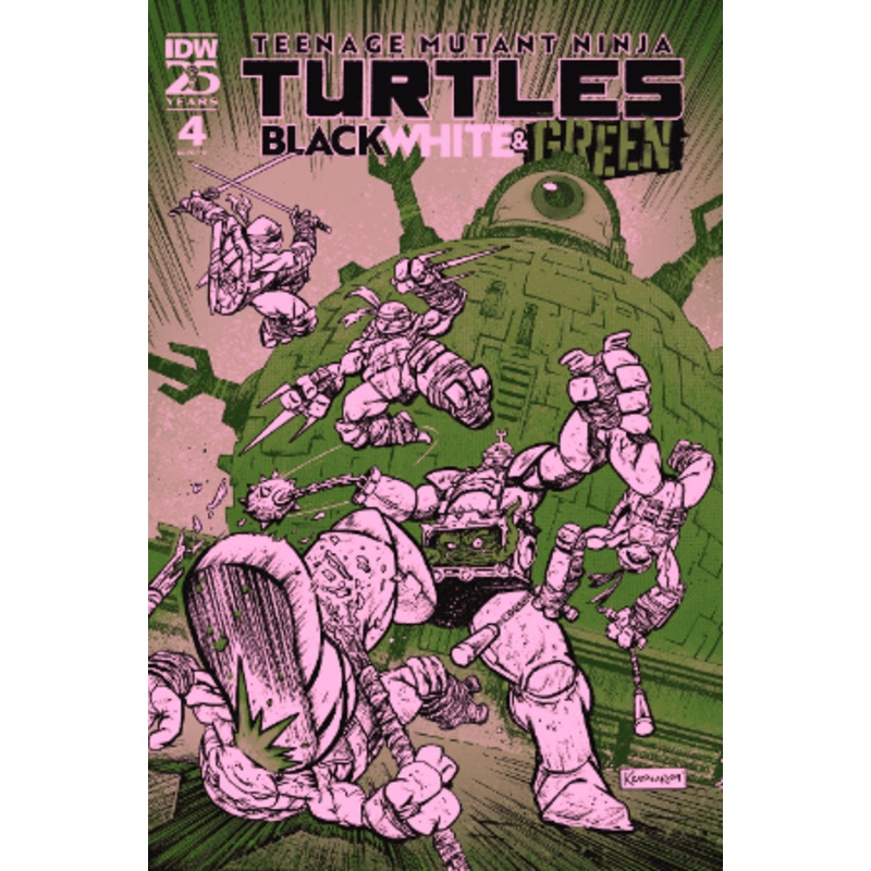 TMNT BLACK WHITE & GREEN #4 INCV 1:10 CATALAN FOIL