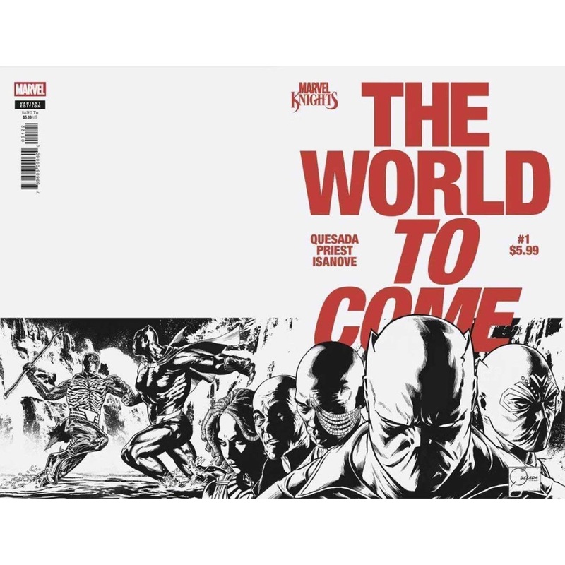 Marvel Knights: The World To Come #1 Surprise Black and White Joe Quesada and Christopher Priest Rare Variant