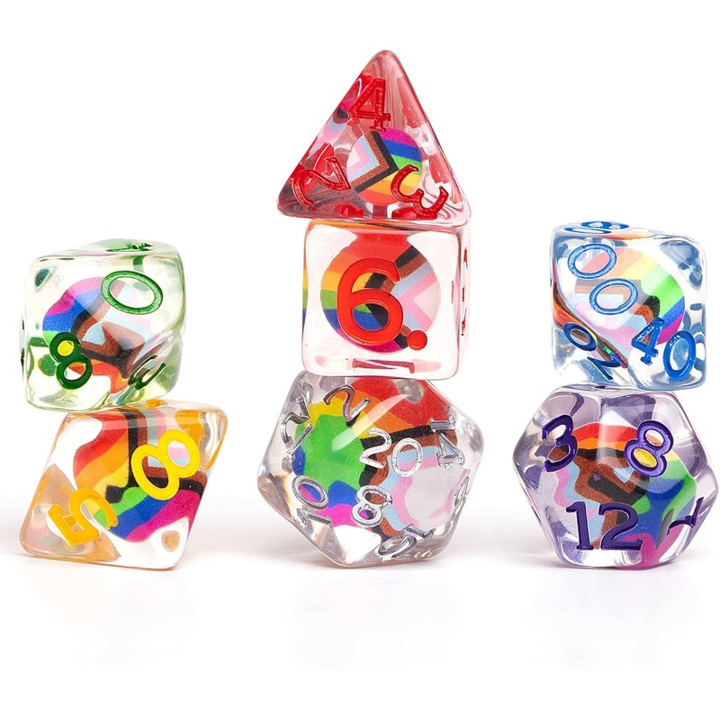 Sirius Dice Set: Dungeons & Dragons - Progress Pride (7)