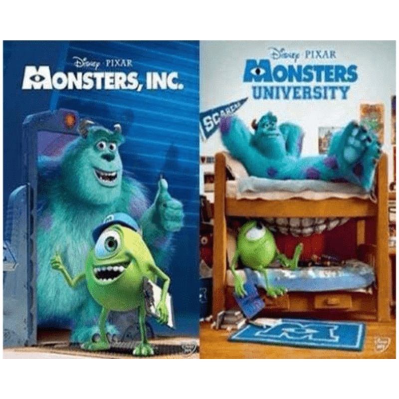 Walt Disney's Monsters Inc. & Monsters University DVD Set 2 Movie Collection