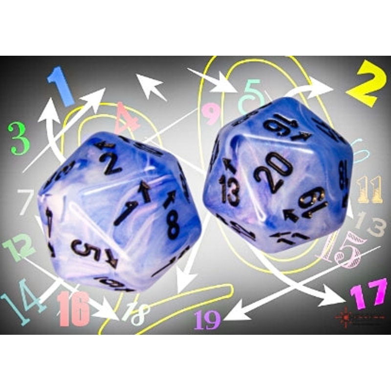 Chessex: Vortex Countup and Down D20 - Ice Blue/Black (1)