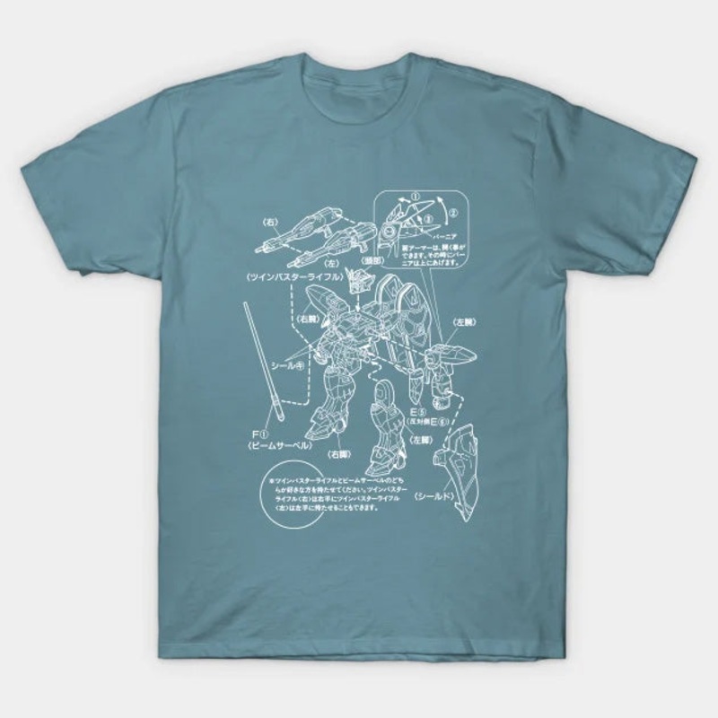 T-Shirt: Gundam Instructions - Slate Small