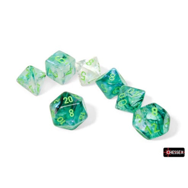 Chessex Dice Set: Borealis Luminary - Kelp w/Light Green (7)