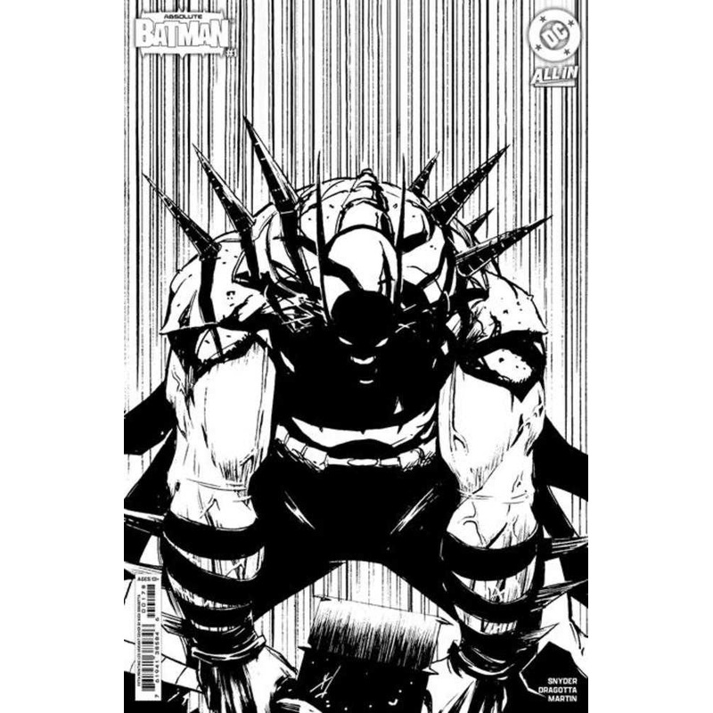 Absolute Batman #1 5th Print Cover B 1 in 25 Ratio Variant Nick Dragotta Black & White Card Stock
