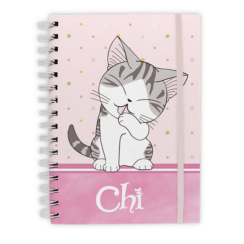 Chi's Sweet Home Purrty in Pink Spiral Hardcover Notebook