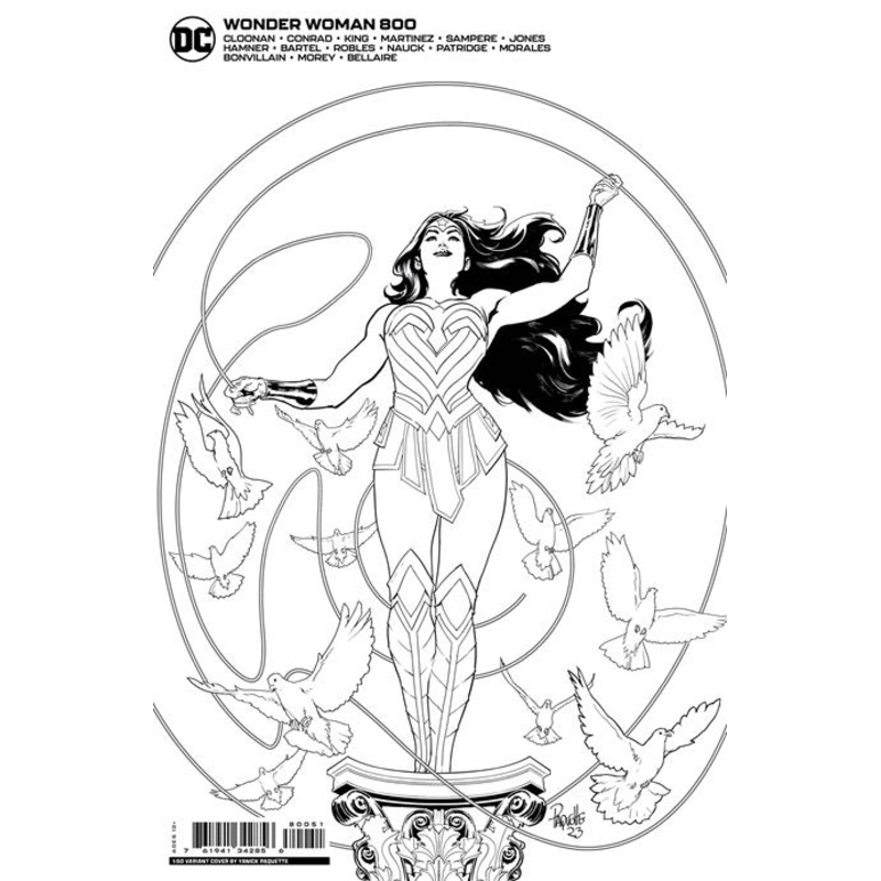 WONDER WOMAN (2016) #800 CVR J INC 1:50 YANICK PAQUETTE BLACK & WHITE CARD STOCK VAR