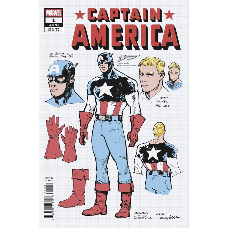 Captain America #1 Valerio Schiti Design 1:10 Ratio Variant