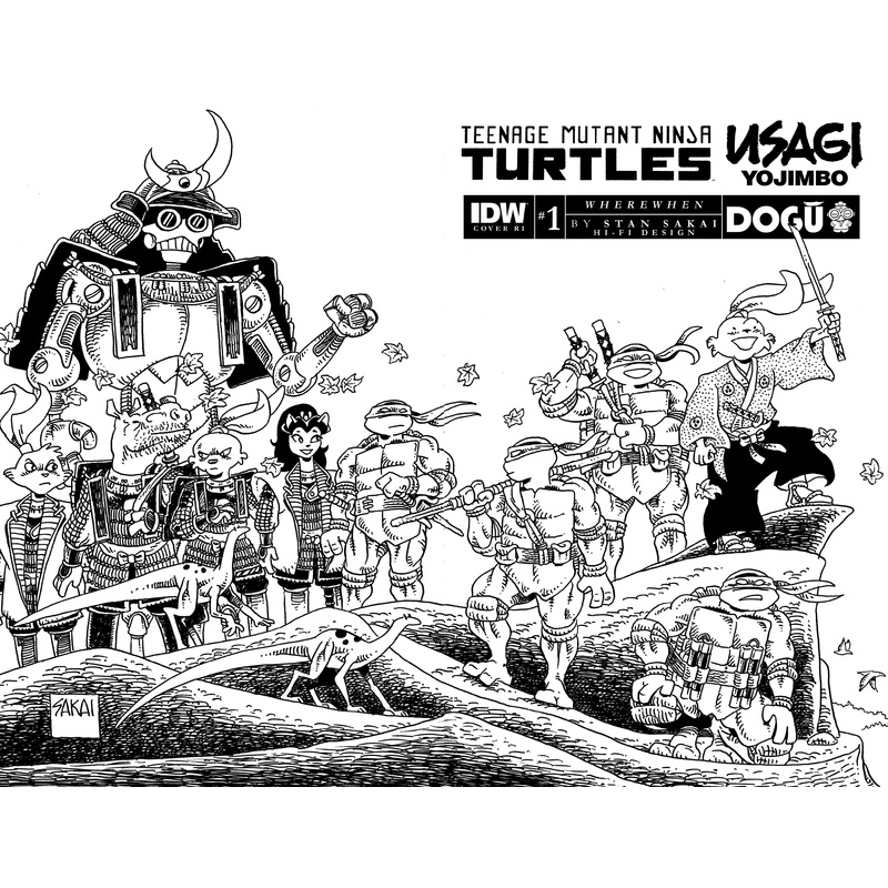 TMNT USAGI YOJIMBO WHEREWHEN #1 CVR E 1:25 INCV SAKAI B&W