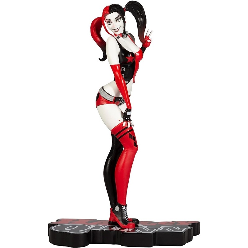 DC Comics Red, White & Black Statue Harley Quinn By Scott Campbell 18 cm
