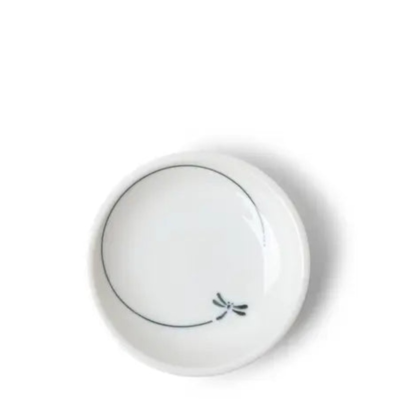 Sauce Dish 3-3/4" White Dragonfly Flight