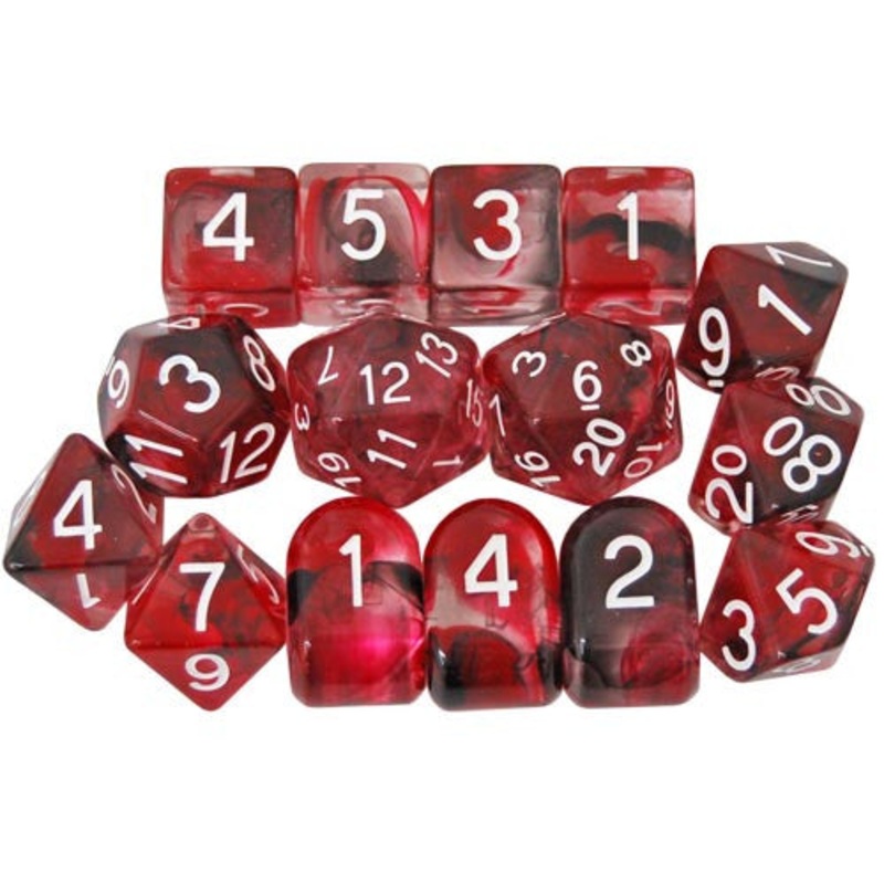 R4I Dice w/ Arch'd4: Diffusion - Bloodstone w/ White (15)