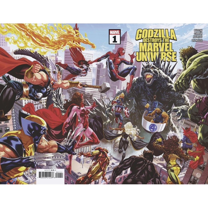 Godzilla Destroys The Marvel Universe #1 Wraparound Cover