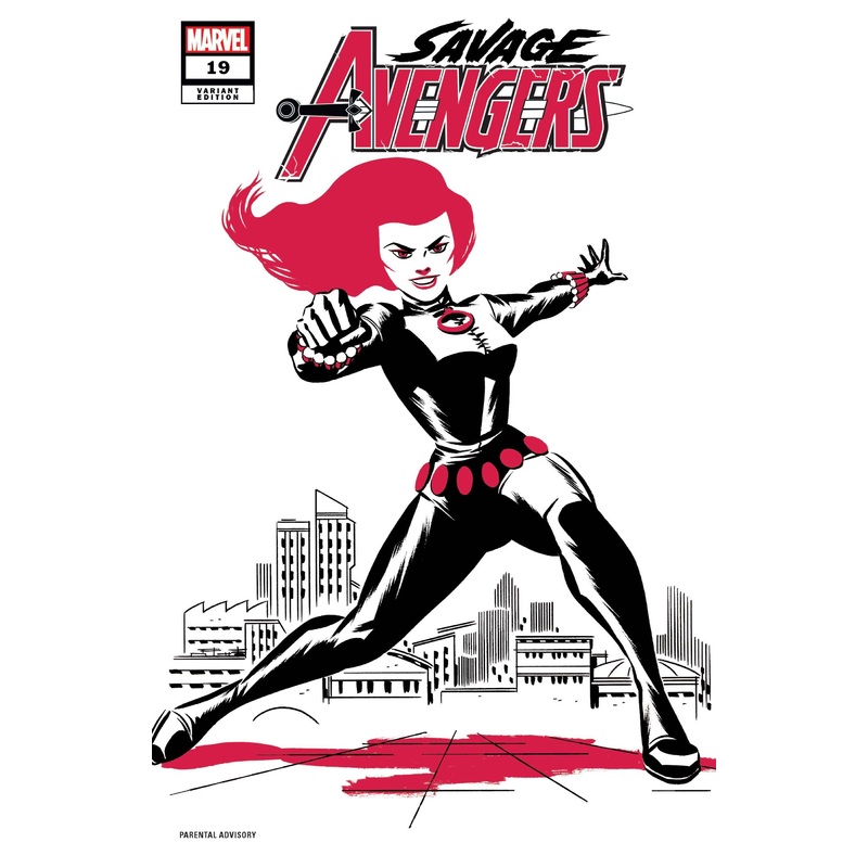 SAVAGE AVENGERS (2019) #19 MICHAEL CHO BLACK WIDOW TWO-TONE VAR KIB