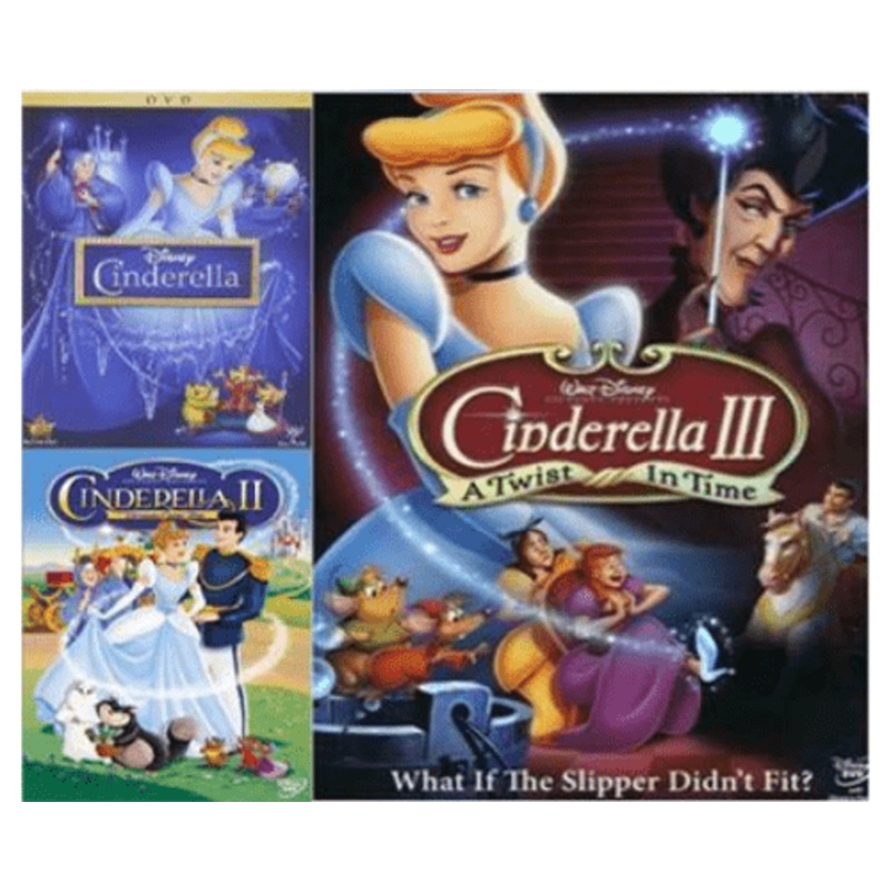Walt Disney's Cinderella Trilogy DVD Set 3 Movie Collection