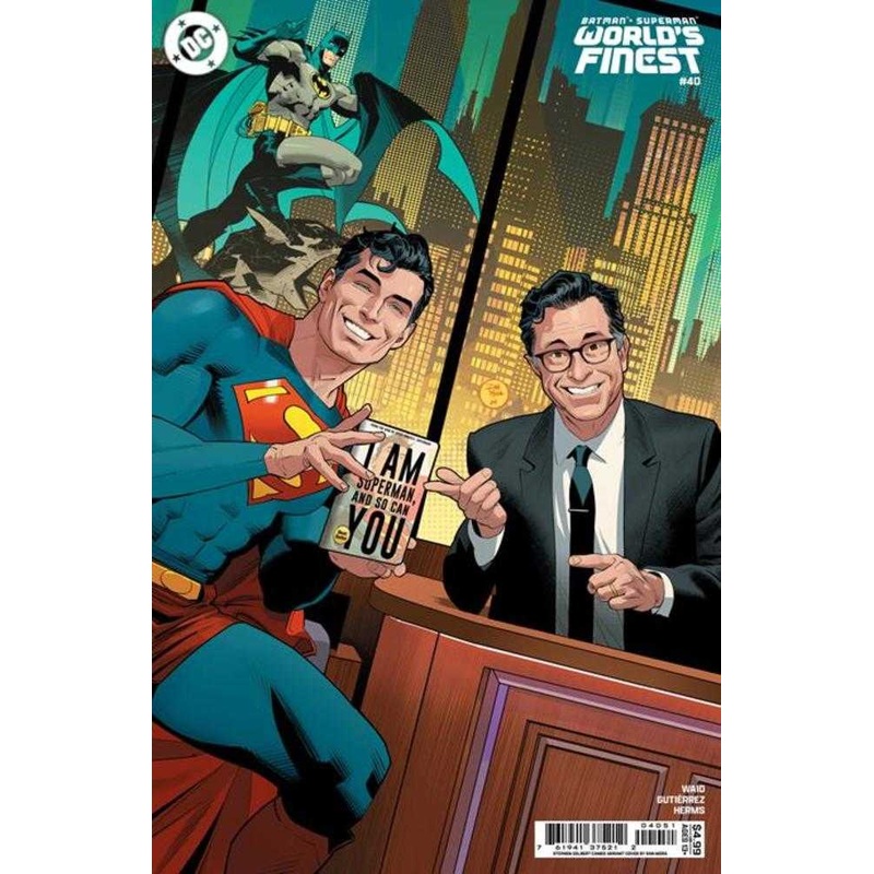 Batman Superman Worlds Finest #40 Cover D Dan Mora Stephen Colbert Celebrity Cameo Card Stock Variant
