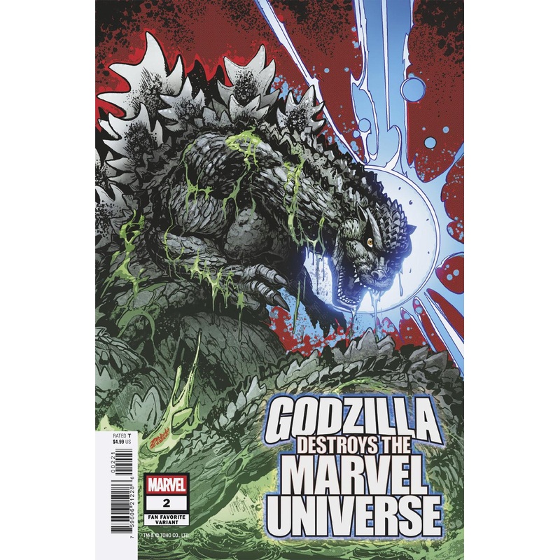 Godzilla Destroys The Marvel Universe #2 Jeff Zornow Fan Favorite Variant