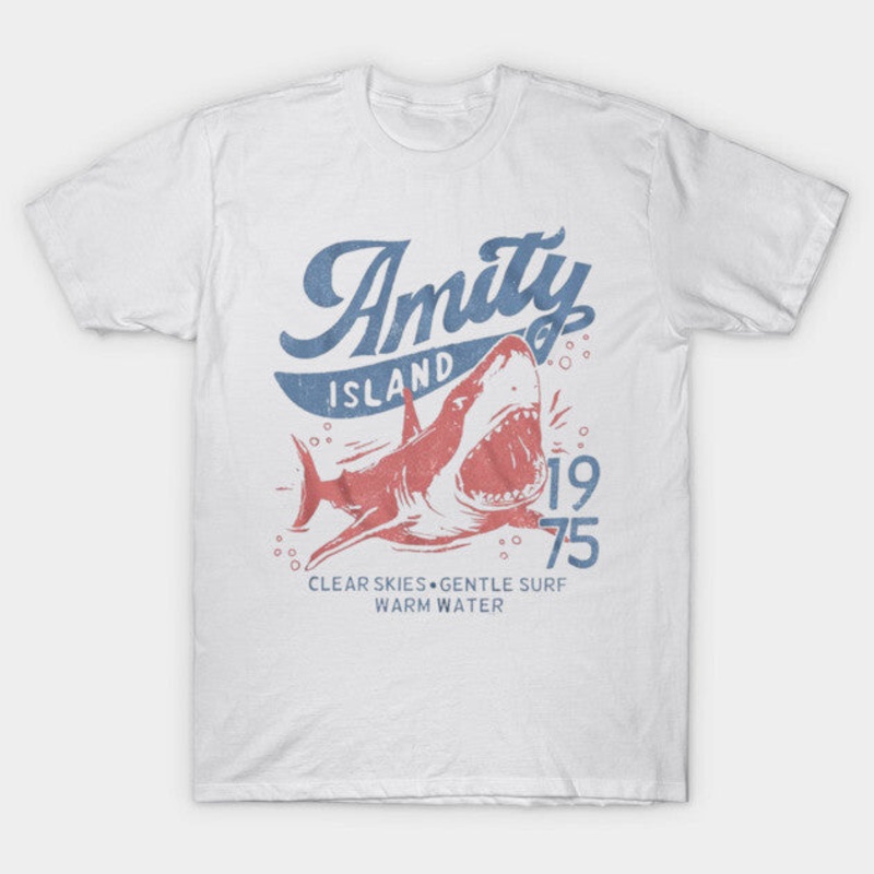 T-Shirt: Amity Island 1975 - White Small