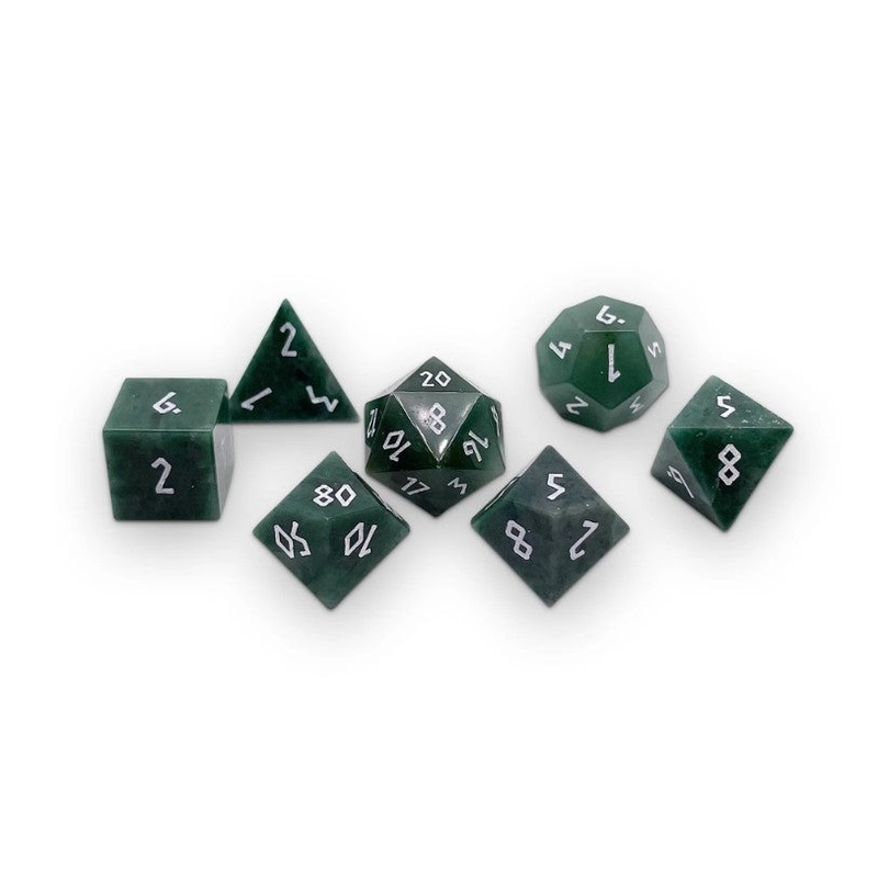 Norse Foundry Gemstone Dice: Green African Jade (7)